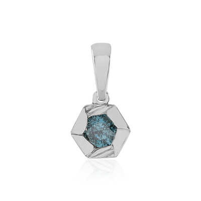 9K I2 Blue Diamond Gold Pendant