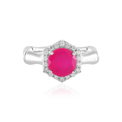 Raspberry Chalcedony Silver Ring