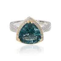 Caribbean Teal Fluorite Silver Ring (Dallas Prince Designs)