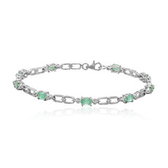 Zambian Emerald Silver Bracelet