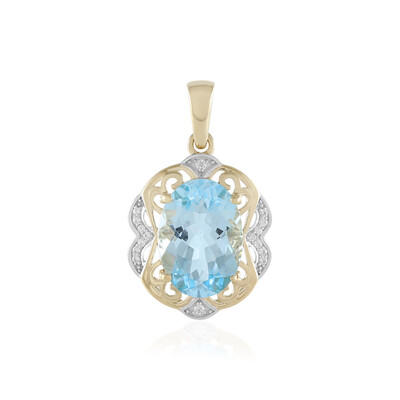 9K Sky Blue Topaz Gold Pendant (SUHANA)