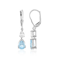 Sky Blue Topaz Silver Earrings