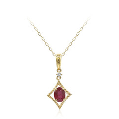 10K AAA Mozambique Ruby Gold Necklace