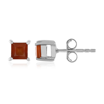 Hessonite Garnet Silver Earrings