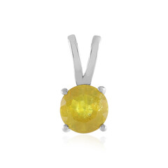 Madagascar Yellow Sapphire Silver Pendant