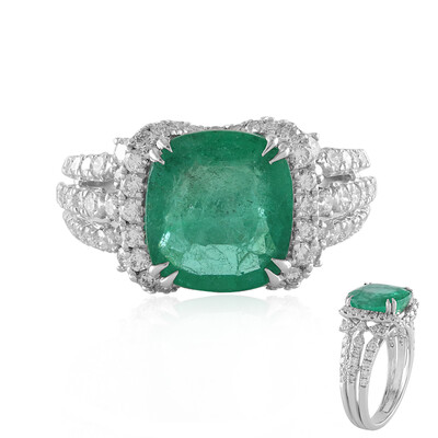 18K AAA Zambian Emerald Gold Ring (de Melo)