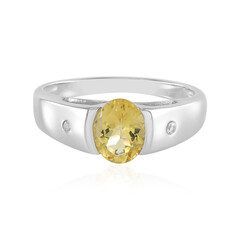 Yellow Beryl Silver Ring