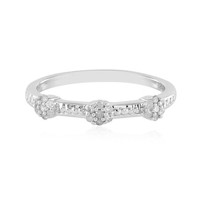 I2 (I) Diamond Silver Ring