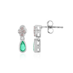 Russian Emerald Silver Earrings