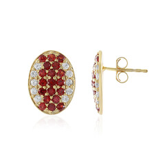 Tanzanian Ruby Silver Earrings (Adela Silber)