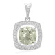 Green Amethyst Silver Pendant