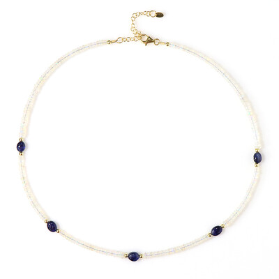 Blue Bemainty Sapphire Silver Necklace (Riya)