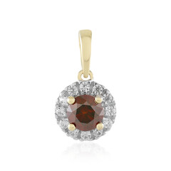 9K I2 Red Diamond Gold Pendant